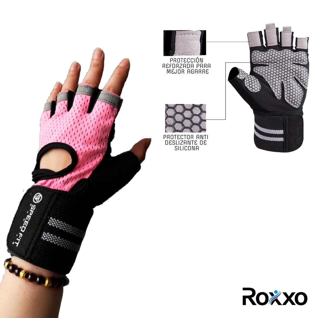 Guantes Gym Tacticos Pesas Crossfit Gimnasio Mujer Hombre Rosa S
